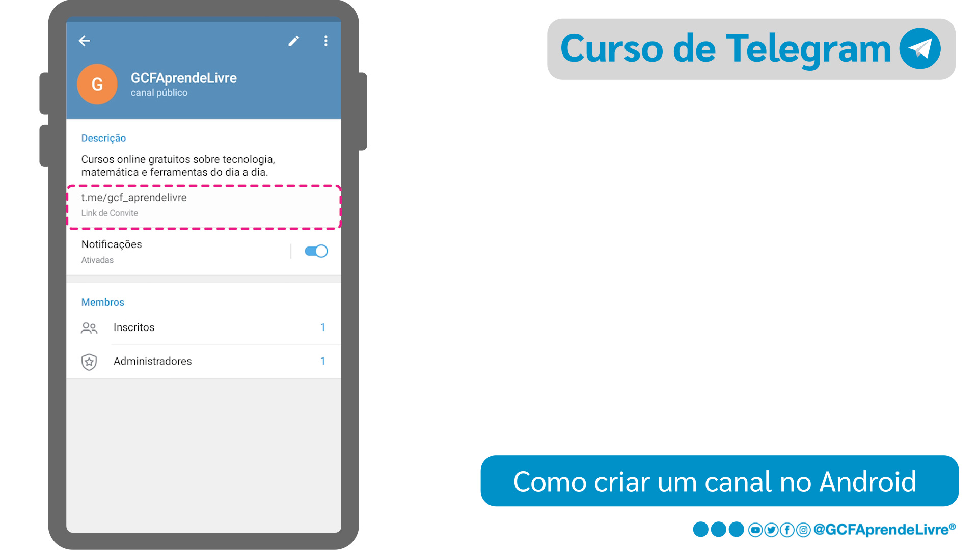 Como criar um canal público do Telegram no Android - passo final